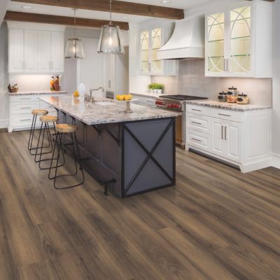 luxury vinyl plank floors in a rustic Carson City kitchen