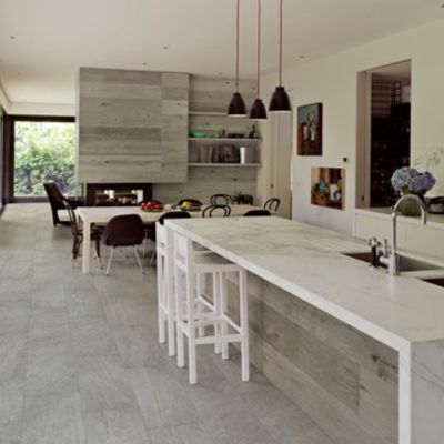 tile floors in a kitchen